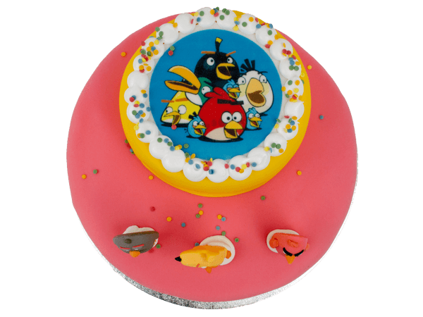 Angry Birds taart met afbeelding