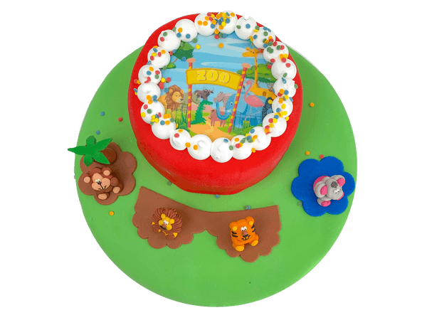 3D Zoo Animals Taart met heerlijke luchtige cake