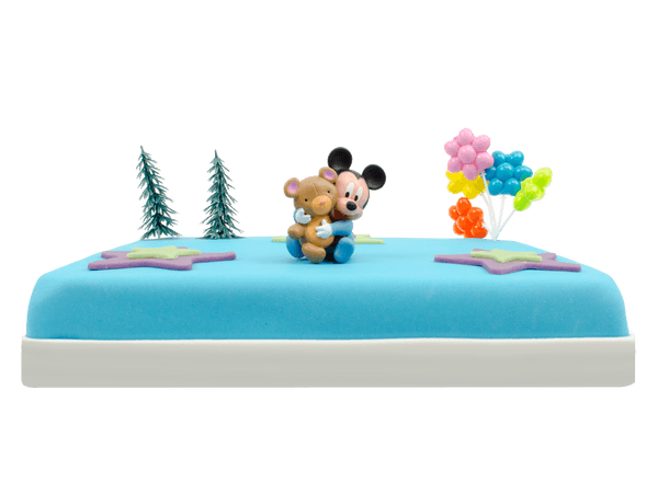 Baby Mickey Marsepeintaart met plastic speeltjes