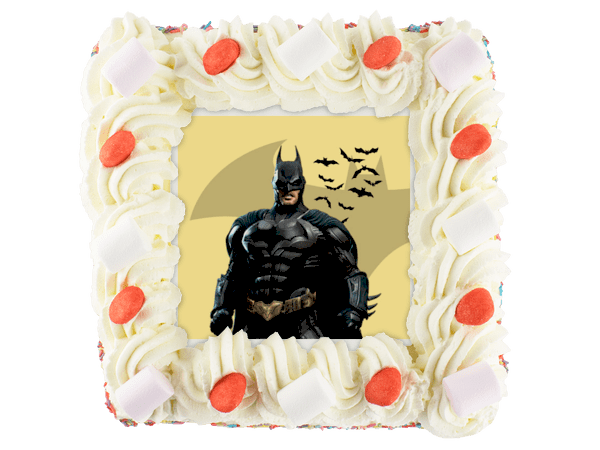 Batman slagroomtaart met een afbeelding