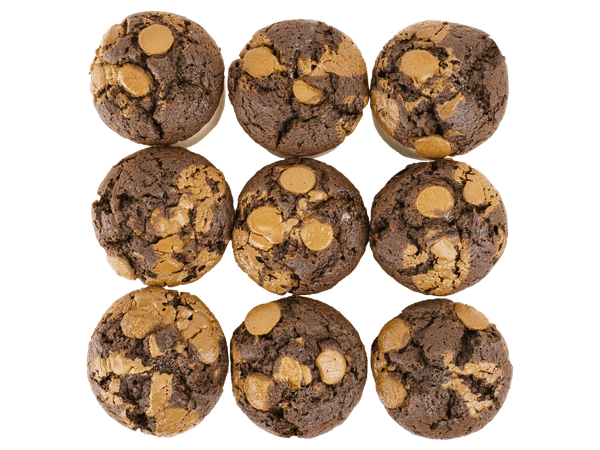 Decoratie op chocolade karamel muffins