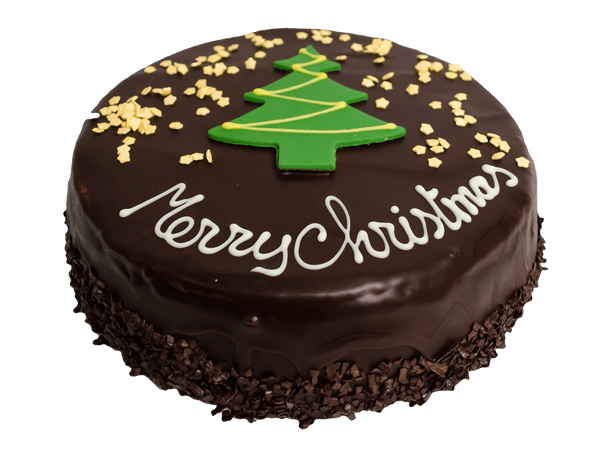 Chocolade Kersttaart met handgeschreven tekst