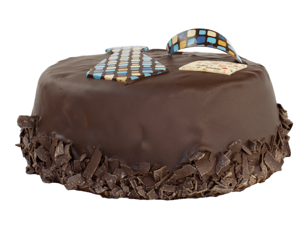 Chocolade taartje versiert met vaderdag decoratie