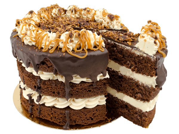 Gesneden chocolate layer cake