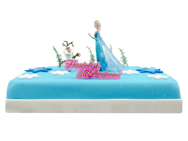Frozen Elsa Marsepeintaart met plastic speeltjes
