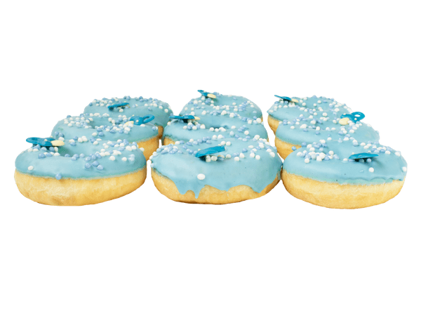 It's a boy donuts met blauwe glazuur