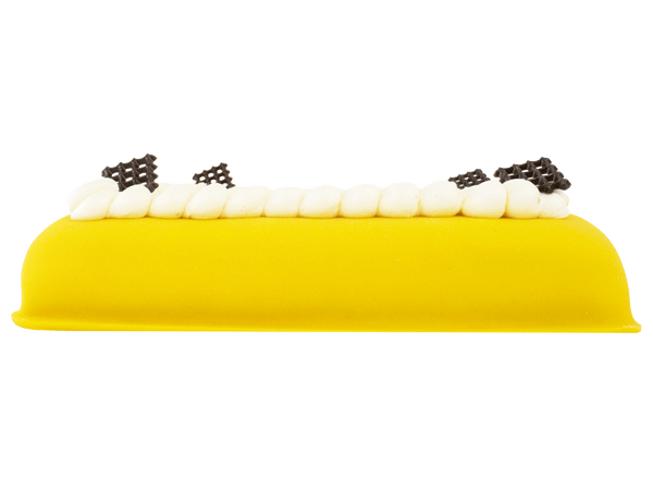 Zijkant gele taart