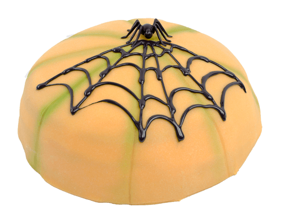 Halloween Pompoen Taart met spinnenweb