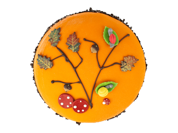 Herfst taart met hagelslag decoratie