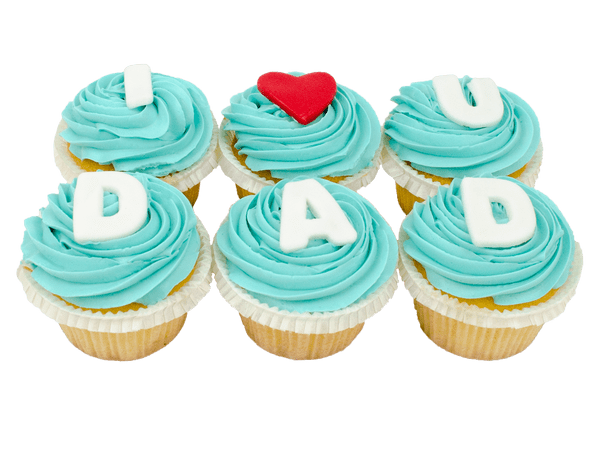 I love u Dad cupcakes met fondant letters