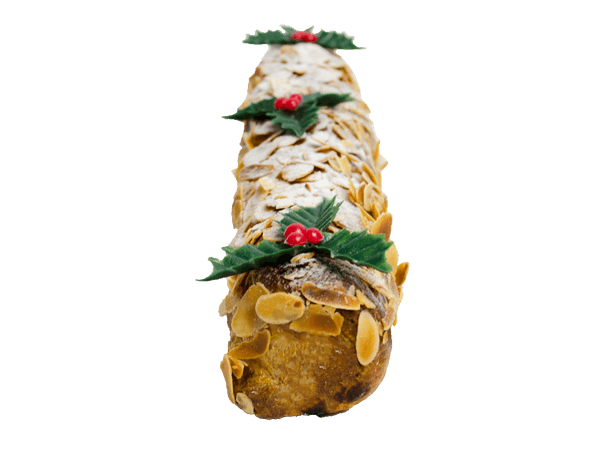 Kerststaaf met decoratie van amandelen