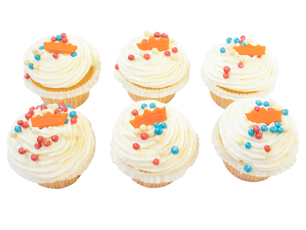 Koningsdag cupcakes met vrolijke decoratie