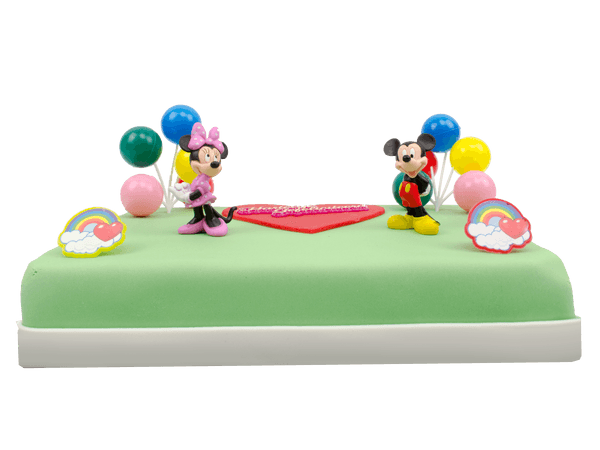 Mickey & Minnie Marsepeintaart met plastic speeltjes