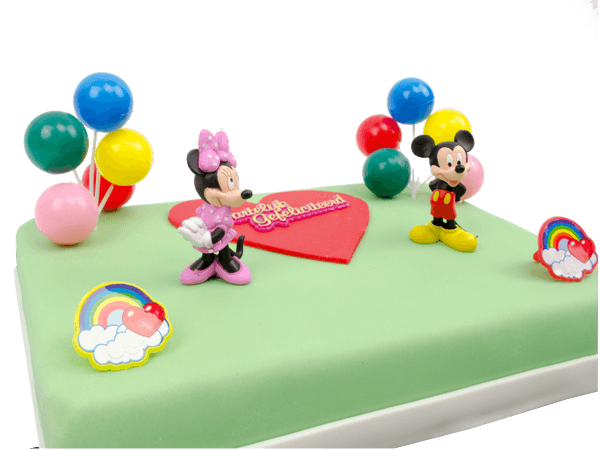 Mickey & Minnie Marsepeintaart met bakkersroom en slagroomvulling