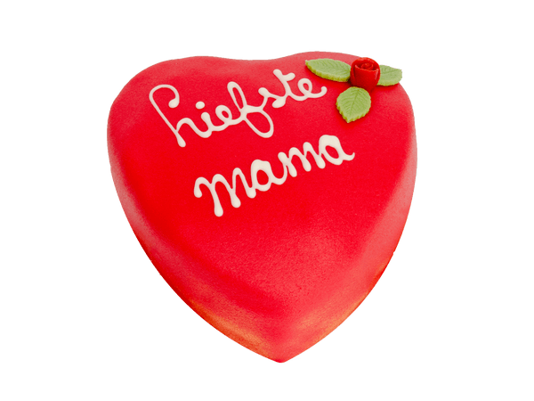 Moederdag Liefste Mama Taart met een marsepeinen roosje