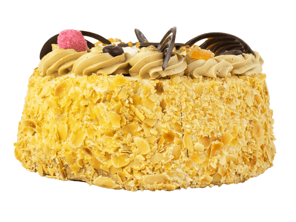 Mokkataartje met amandelschaafsel