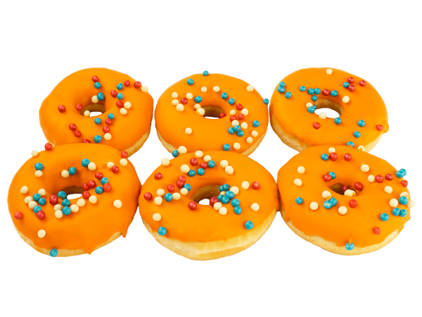 Oranje Donuts met vrolijke balletjes