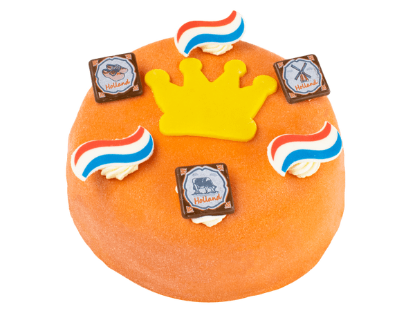 Oranjekroontaart met koningsdag decoratie
