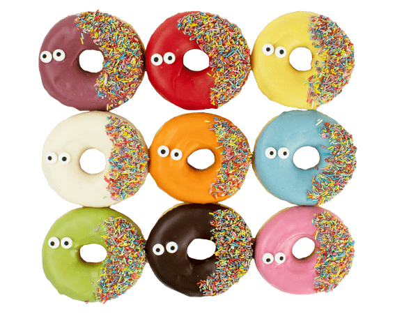 Gekleurde donuts met gekleurde hagelslag