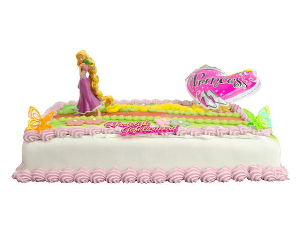 Rapunzel Taart met een créme randje