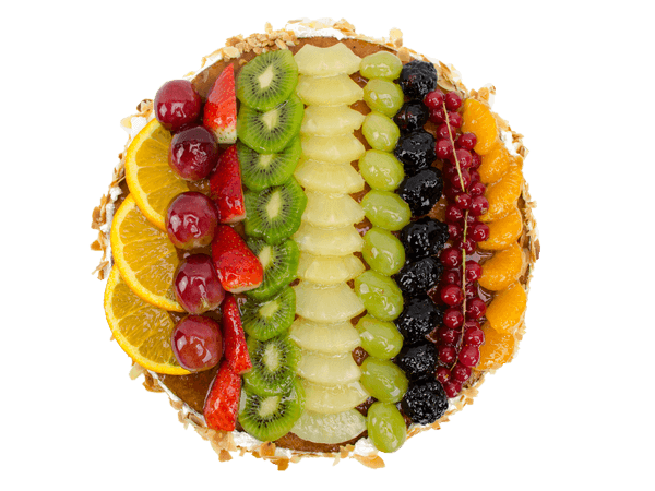 Rnde vruchtentaart met vers fruit