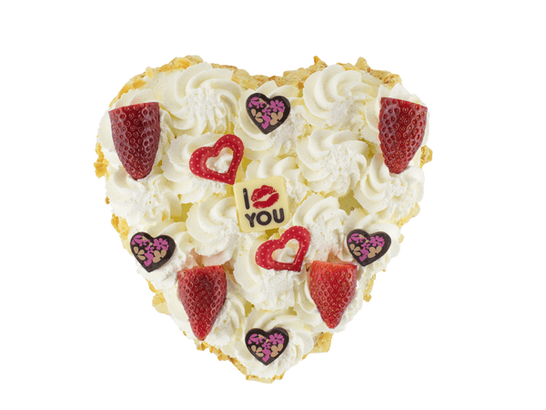 Slagroom Hart taartje met aardbeien