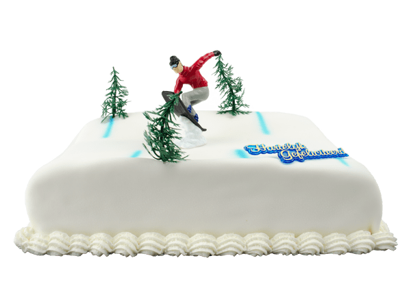 Snowboard taart met fondant