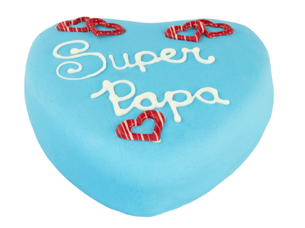 Super papa harttaart met handgeschreven decoratie