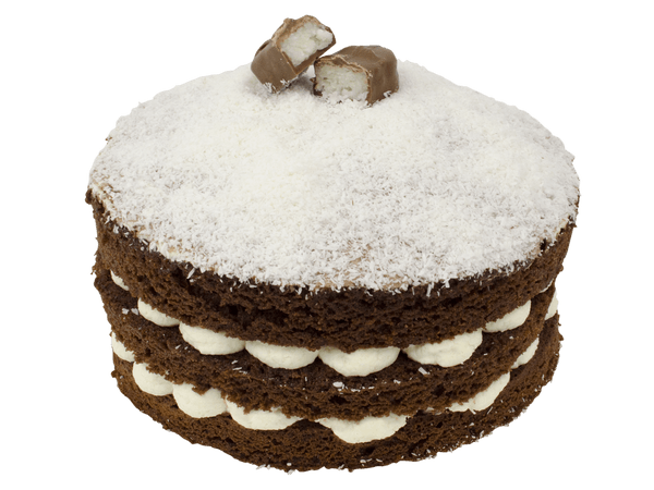 Tropical bounty cake met fijngesnipperde kokos