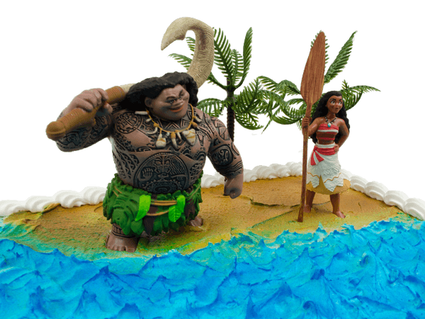 Maui en Vaiana op een kindertaart