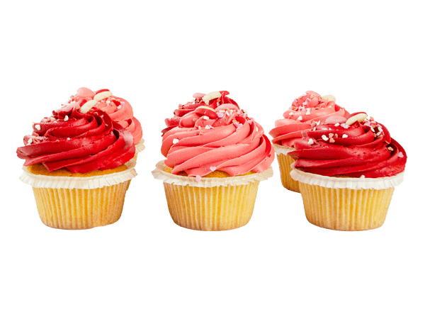 roze en rode cupcakes